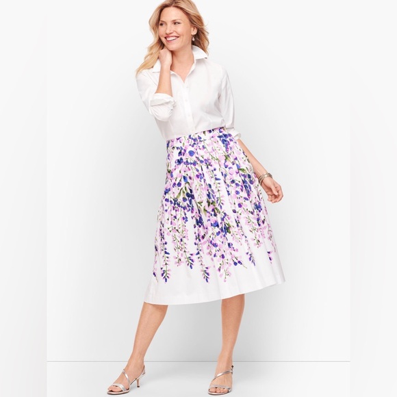 Talbots Dresses & Skirts - Talbots Wisteria Print Full Midi Skirt Size 16